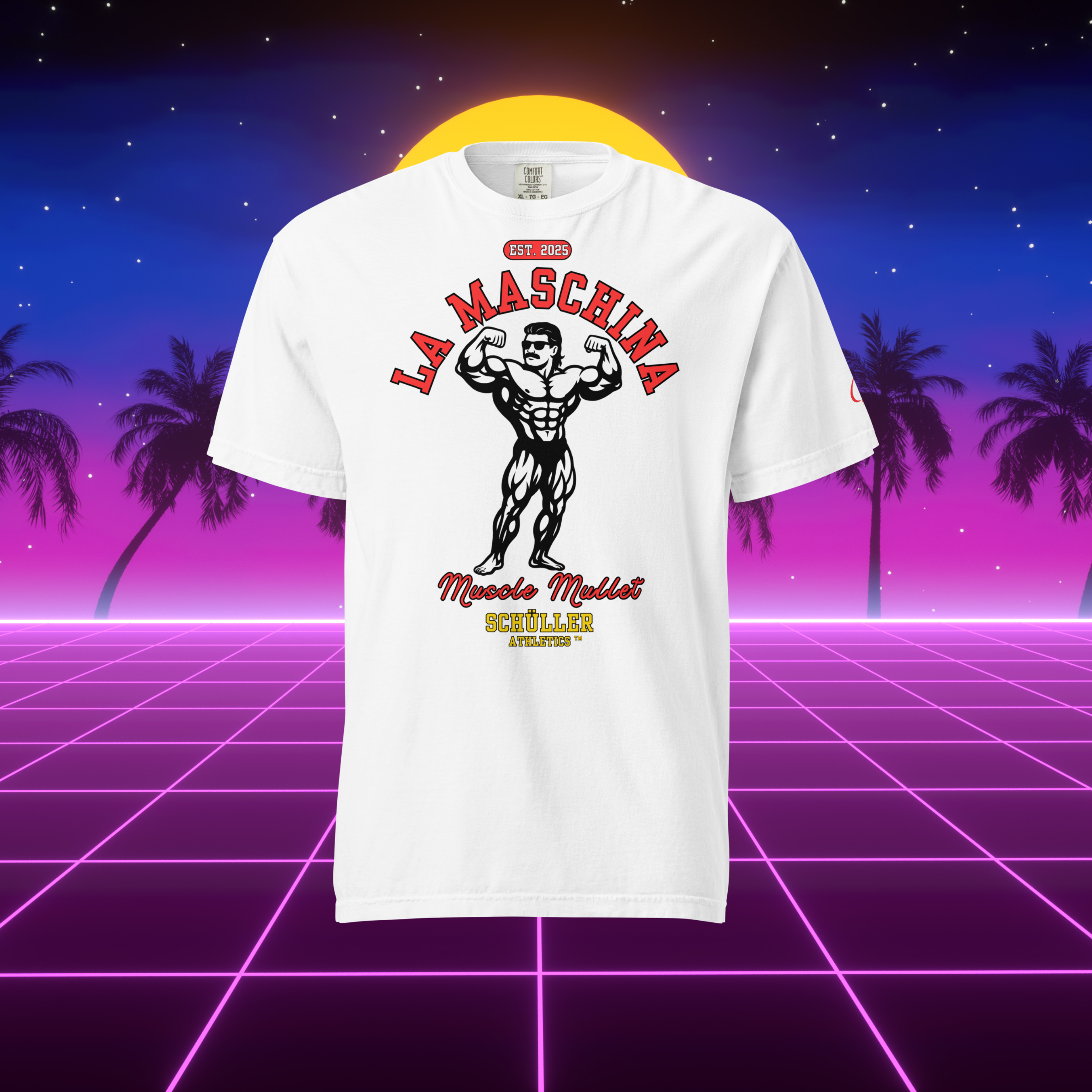 Muscle Mullet - Miami Weiß Shirt (Maschina Fit)