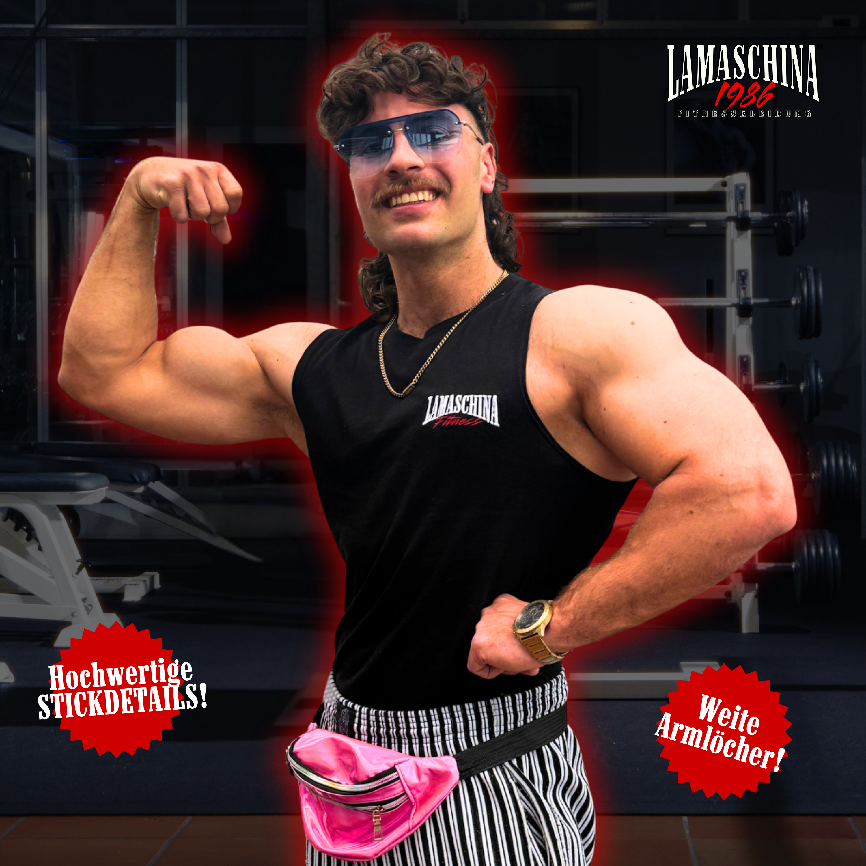 LaMaschina 1986 "Fitness" Stick Muskelshirt