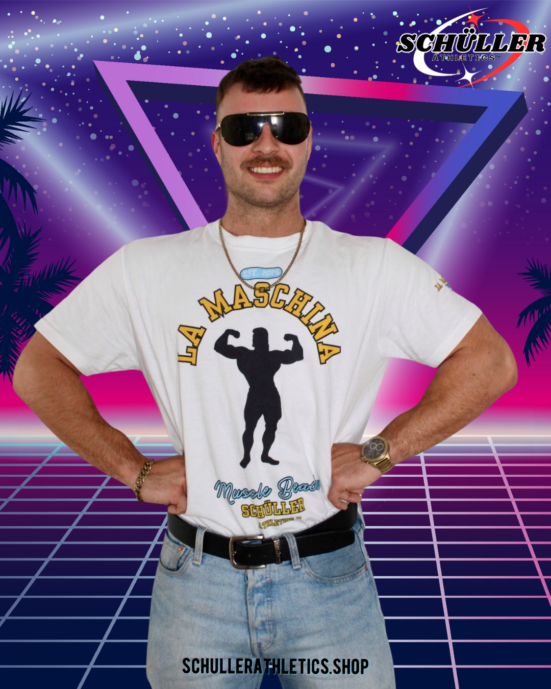 La Maschina™ Muscle Beach Heavy Shirt – Aqua Signature (Maschina Fit)