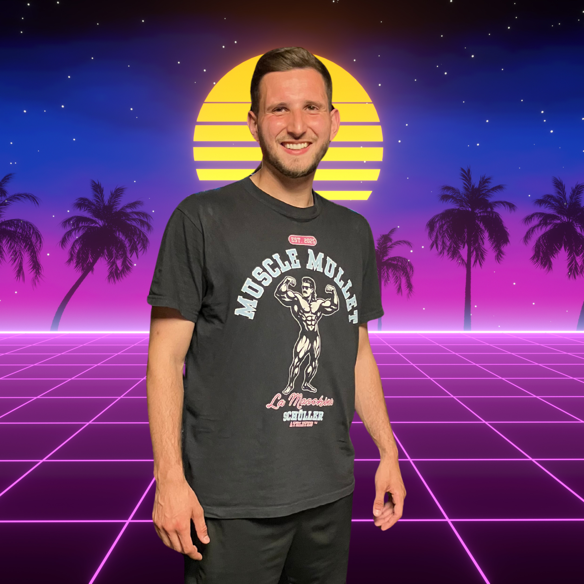 Muscle Mullet - Schwarze Traube Shirt (Maschina Fit)